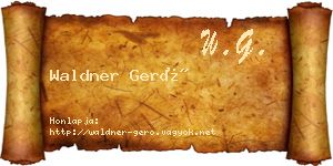 Waldner Gerő névjegykártya